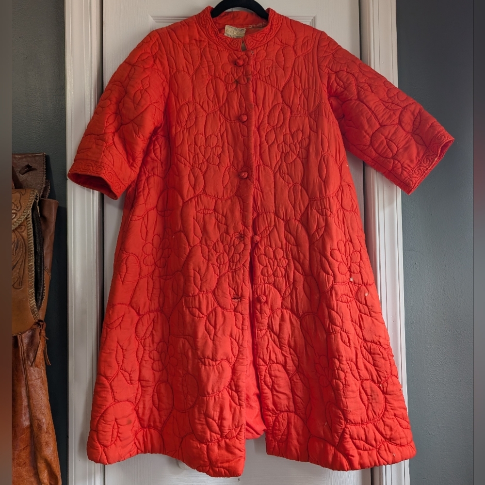 Vintage 60s Quilted House Coat Robe